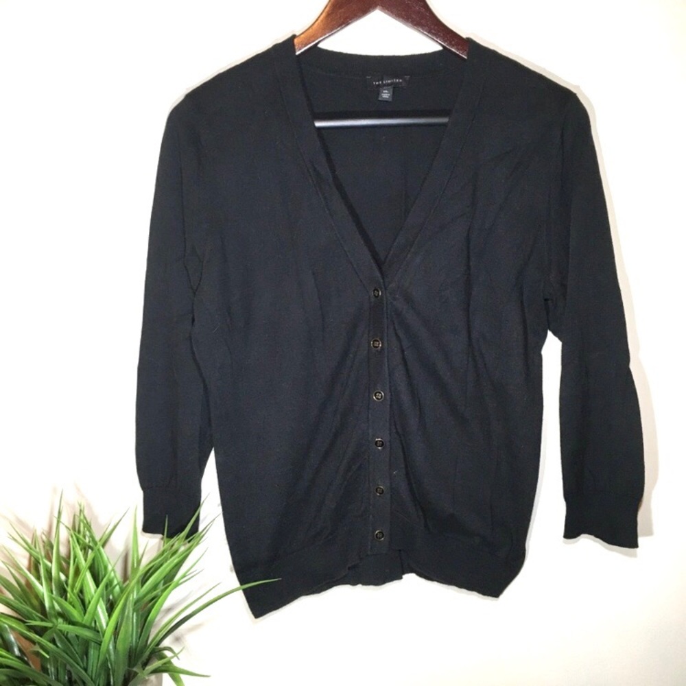 The Limited Black 100% Cotton Cardigan Size XL